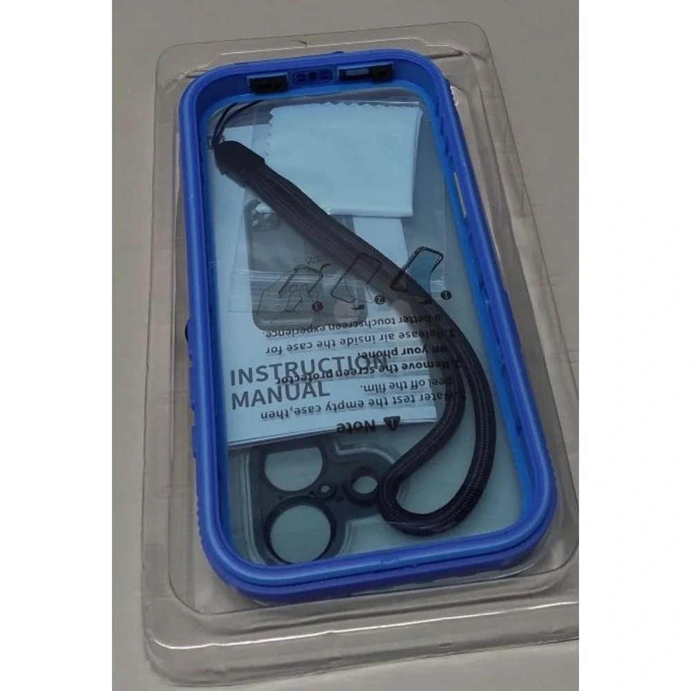 SPORTLINK iPhone 17 Waterproof Case Shockproof Full Body Blue Frosted‎ Clear